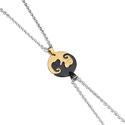 Yin Yang Dog Puppy Pendant Necklace
